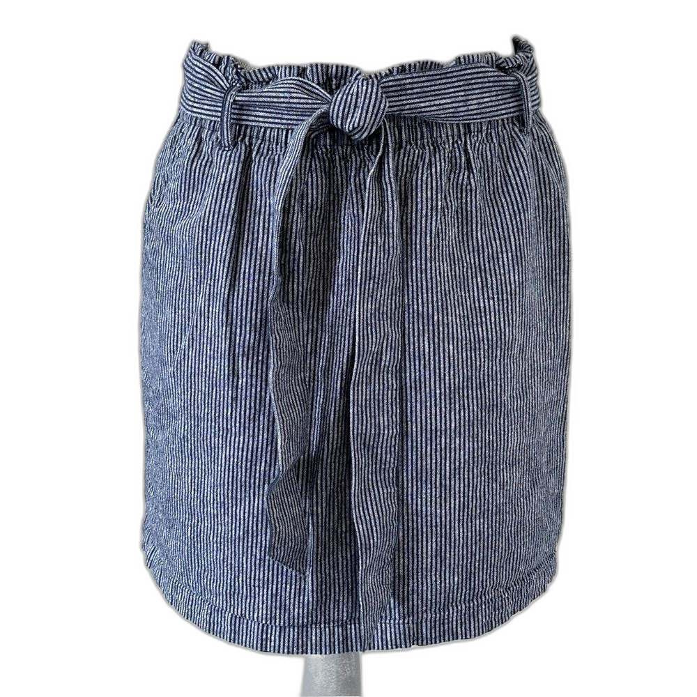 J.Crew Factory Women's SZ M Linen Cotton Paper Bag Lined Casual Mini Skirt
